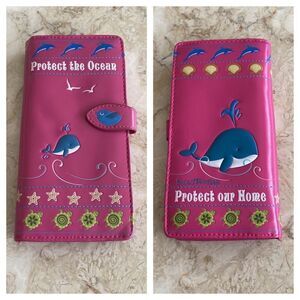 Shag Wear Protect The Ocean Protect Our Home Vegan Leather Long Wallet